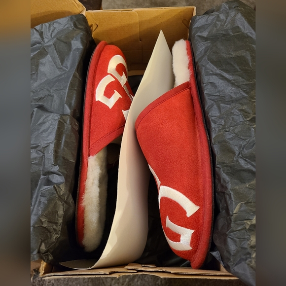 UGG Scuff Logo Slipper Samba Red Cream - Picture 4 of 4